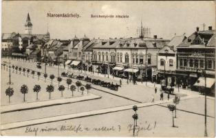 1914 Marosvásárhely, Targu Mures; Széchenyi tér, üzletek. Porjes S. Sándor kiadása / square, shops (EK)