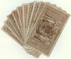 Német Birodalom 1910. 1000M (10x) zöld pecsét, hétjegyű sorszámmal T:III German Empire 1910. 1000 Ma...