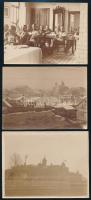 1916 Cholm, tiszti étkező, vasútállomás, 3 db fotó, 8×11 cm