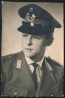 cca 1950-1960 Fiatal német katona portréja, fotó, 14x9 cm
