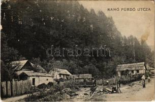 1908 Rahó, Rachov, Rahiv, Rakhiv; Fürdő utca. Rosenblüth Emanuel tulajdona 1908 / street (fl)