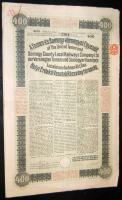 1913. "Temes és Somogy vármegyei HÉV RT." részvényei 400K-ról, ill. 2000K-ról, szelvényekk...