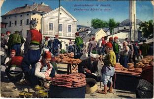1915 Brotverkäufer in Bosnien / Prodavaoci hljeba u Bosni / Bosnian folklore, market, bread seller (EK)