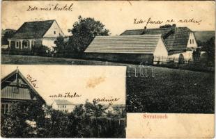 1910 Svratouch, church, parish, villa, school town hall (Rb)