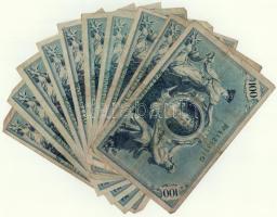 Német Birodalom 1908. 100M zöld pecsét (10x) T:III,III- folt German Empire 1908. 100 Mark green seal...