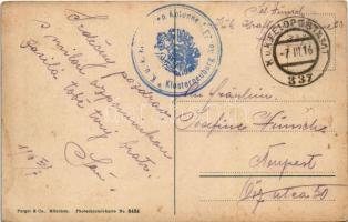 1916 Prcanj, Perzagno; Bocche di Cattaro / Bay of Kotor + "K.u.K. Kraftwagen Kolonne Klosterneu...