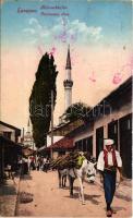 1914 Sarajevo, Holzverkäufer / Prodavaoc drva / Bosnian folklore, market, wood seller, mosque (EK)