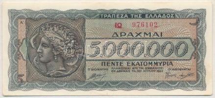 Görögország 1944. 5.000.000D T:II Greece 1944. 5.000.000 Drachmai C:XF Krause P#128