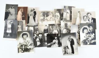 Esküvői felvételek, 20 db régi és modern fotó, vegyes méretben