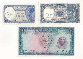 Egyiptom ~1950-1970. 5p + 10p + 1P T:II-III Egypt ~1950-1970. 5 Piastres + 10 Piastres + 1 Pound C:XF-F