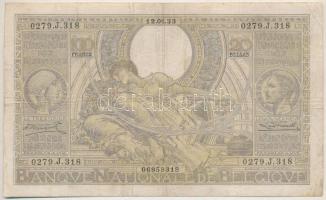 Belgium 1933.06.12. 100Fr/20B T:III Belgium 1933.06.12. 100 Francs / 20 Belgas C:F Krause P#107