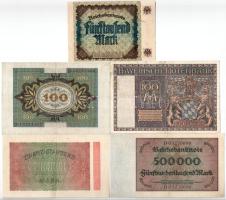 Német Birodalom 1910-1923. 100M-500.000M T:II-III
German Empire 1910-1923. 100 Mark - 500.000 Mark ...