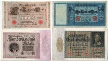 Német Birodalom 1910-1923. 100M-500.000M T:II-III
German Empire 1910-1923. 100 Mark - 500.000 Mark ...