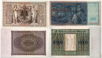 Német Birodalom 1910-1923. 100M-500.000M T:II-III
German Empire 1910-1923. 100 Mark - 500.000 Mark ...