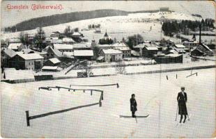 1916 Bayerisch Eisenstein, Zelezná Ruda, Bavorská Zelezná Ruda; Böhmerwald / skiers, winter sport (Rb)