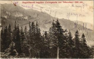 1913 Nagykőhavas, Hohenstein, Piatra Mare (Brassó, Brasov); Nagykőhavasi hegylánc. EKE kiadása / Gebrigskette von Hohenstein / mountain range (Rb)