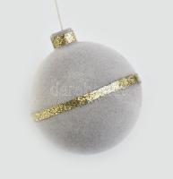 Felhúzós szürke karácsonyi gömb, zenél. d: 6 cm