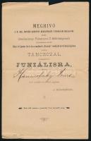 1890 Meghívó a M. Kir. Honvéd Központi Kezelőtiszti Tanfolyam hallgatói által rendezett juniálisra, ...