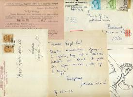 cca 1900-1960 vegyes okmány tétel a BOzó Gyula hagyatékból, benne meghívók, érdekes levelek, okmányok kb 30 db
