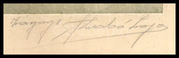 Zágonyi Szabó Lajos (?-): Kutya kölykeivel. Rézkarc, papír, jelzett, foltos, 23x18 cm