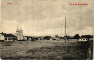 1912 Radnót, Radnuten, Iernut; Fő tér, Római katolikus templom. Dunky fivérek fényképészek kiadása / main square, church