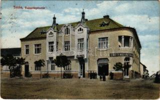 1912 Tenke, Tinca; Takarékpénztár, cukrászda, Első tenkei bútorraktár. Ritter Jakab kiadása / savings bank, confectionery, furniture shop (EB)