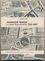 Julius Sém: Papírové Peníze - na území Ceskoslovenska 1762-1967 (Papírpénzek Csehszlovákia területén 1762-1967) Numismatická Spolecnost Ceskoslovenska - Pobocka Liberec, Prága, 1967. Cseh nyelvű kötet, használt, jó állapotban.