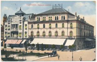 1914 Nagyvárad, Oradea; Pannonia szálloda, Takarékpénztár, Neumann M. üzlete / hotel, savings bank, shop (ázott / wet damage)