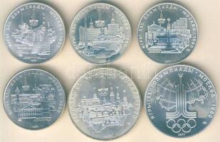 Szovjetunió 1977. 5R Ag 4klf db + 10R Ag 2klf db "Olimpia" szettben, eredeti díszdobozban ...