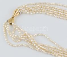 6 soros tenyésztett gyöngy nyaklánc, 6x60cm