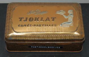 cca 1950 régi dombornyomott holland cukorkás fém-doboz / Dutch metal candy-box 17x12 cm