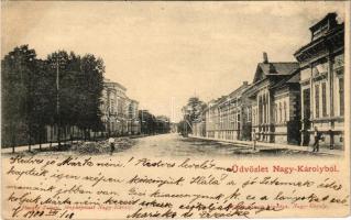 1900 Nagykároly, Carei; Fő utca. Huszty Zoltán fényképészet / main street