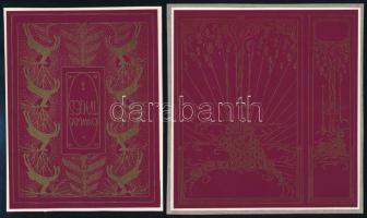 Falus Elek (1884-1950): 4 db szecessziós könyvborító terv illusztráció, papír kartonon, 14,5x13,5 cm...