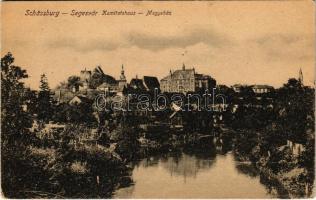 Segesvár, Schässburg, Sighisoara; Megyeház / Komitatshaus / county hall (gyűrődés / crease)