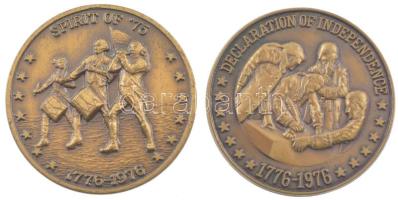Amerikai Egyesület Államok 1976. A függetlenség 200 éves évfordulója 1976 szelleme 2 db br emlékérem. 40 mm T:1- USA 1976. United States Bicentennial / The Spirit of 76 2 bronze commemorative medallions 40 mm C: UNC