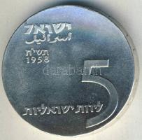 Izrael 1958. 5L Ag "10. Függetlenségi évforduló" T:BU Tanúsítvánnyal!