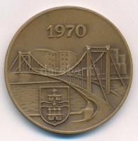 1970. "Az Erzsébet híd újjáépítése" kétoldalas Br emlékérem (40mm) T:1-
