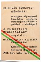 cca 1945-1949 Politikai, választási röplap, kisplakát és nyomtatvány gyűjtemény, össz. 136 db, mappában