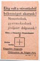cca 1945-1949 Politikai, választási röplap, kisplakát és nyomtatvány gyűjtemény, össz. 136 db, mappá...