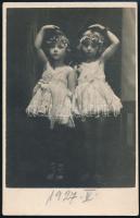 1927 Kis balerinák, fotólap, 13×8 cm