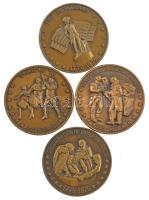 Amerikai Egyesült Államok 1976. Bicentenárium bronz emlékérem (38mm) (4xklf) dobozában T:1 USA 1976. Bicentennial bronze commemorative medallion (38mm) (4xdiff) in box C:UNC