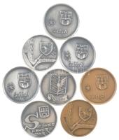 ~1980. 8db-os, városi bronz és ffém emlékérem, 4 különböző város, Székesfehérvár. Szeged. Visegrád, ...