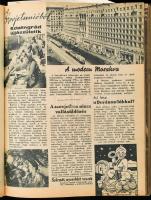 1945-1946 Képes Figyelő c. újság I-II. évfolyamának egybekötött számai. Egészvászon-kötésben, helyen...