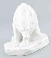 Herendi nagy méretű jegesmedve szobor. Jelzett (Markup Béla 1927), Kézzel festett, jelzett, hibátlan...