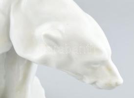 Herendi nagy méretű jegesmedve szobor. Jelzett (Markup Béla 1927), Kézzel festett, jelzett, hibátlan...