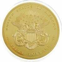 Amerikai Egyesült Államok DM Fifty Dollars aranyozott Cu emlékérem kapszulában (70mm) T:PP USA ND Fifty Dollars gold plated Cu commemorative medallion in capsule (70mm) C:PP