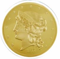 Amerikai Egyesült Államok DM "Fifty Dollars" aranyozott Cu emlékérem kapszulában (70mm) T:...