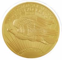 Amerikai Egyesült Államok DM "Twenty Dollars" aranyozott Cu emlékérem kapszulában (70mm) T...