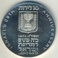 Izrael 1973. 10L Ag "25. Függetlenségi évforduló" T:BU Tanúsítvánnyal!