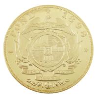 DN "1 pond 1898 / Zuid afrikaansche republiek" aranyozott Cu emlékérem kapszulában (70mm) ...